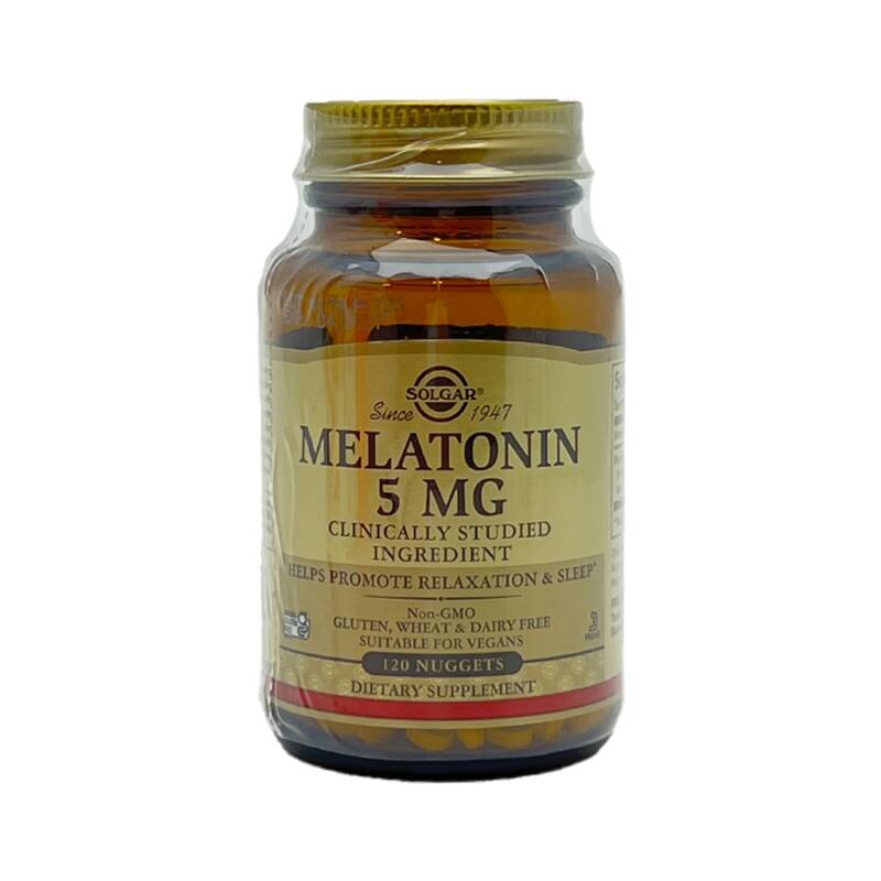 Solgar Melatonin 5mg N120 tablet — yuxusuzluq sirkadiyan ritm yuxu hormonu
